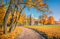 Tsaritsyno Palace in Moscow and colorful autumn